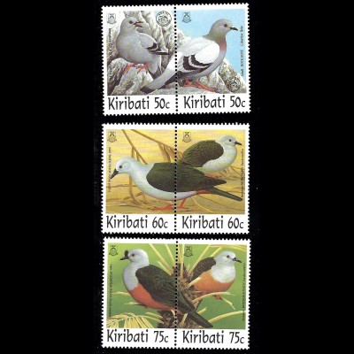 Kiribati: 1997, Tauben (Zdr.-Paare)