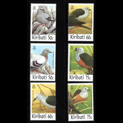 Kiribati: 1997, Tauben (Einzelmarken)