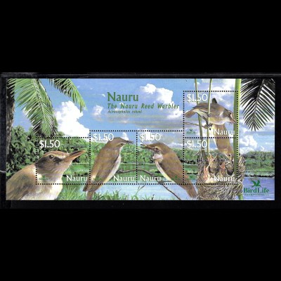Nauru: 2003, Blockausgabe Nauru-Rohrsänger (Vogel)