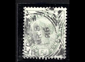 Grossbritannien: 1884, Königin Victoria 5 P. (M€ 160,-)
